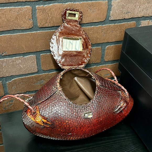 VINTAGE REAL ARMADILLO PURSE 1930’S-1940’S ERA ART BAG - Picture 8 of 10